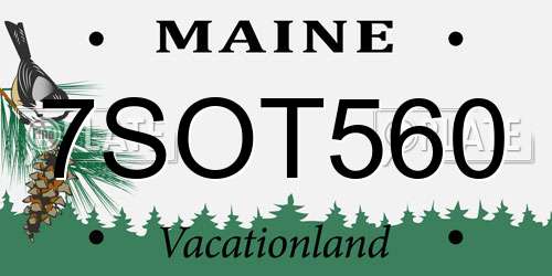 7SOT560 Maine License Plate