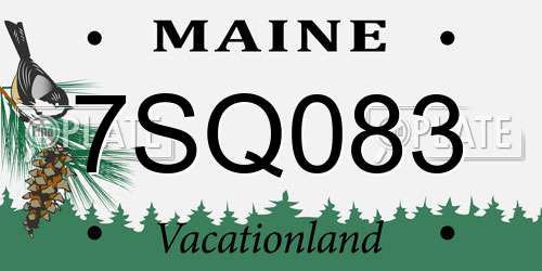 7SQ083 Maine License Plate