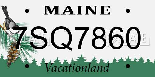 7SQ7860 Maine License Plate
