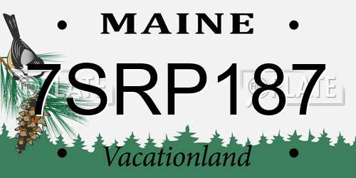 7SRP187 Maine License Plate