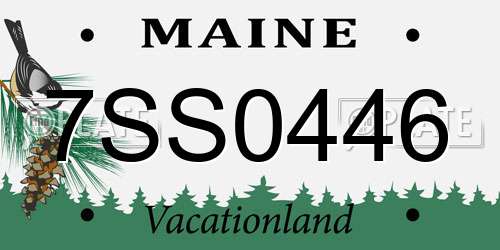 7SS0446 Maine License Plate