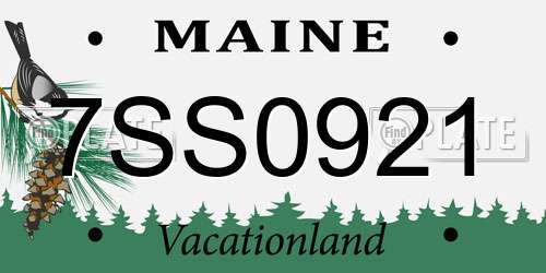 7SS0921 Maine License Plate