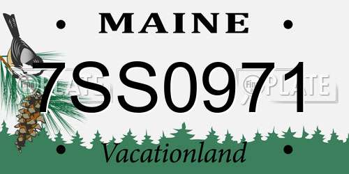 7SS0971 Maine License Plate
