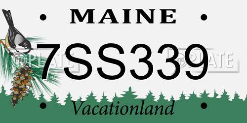 7SS339 Maine License Plate