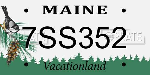 7SS352 Maine License Plate