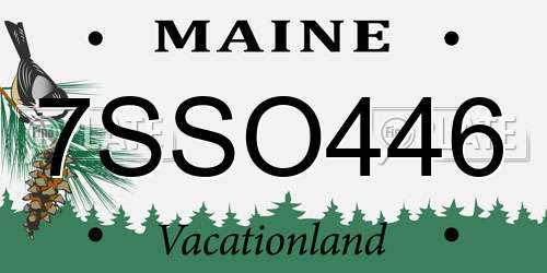 7SSO446 Maine License Plate