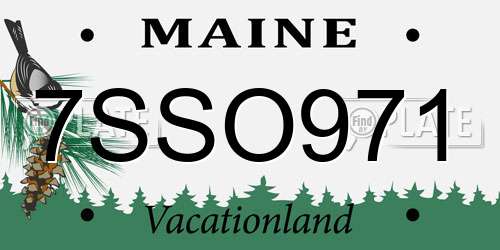 7SSO971 Maine License Plate