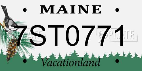 7ST0771 Maine License Plate