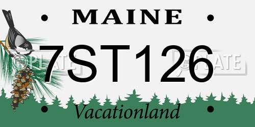 7ST126 Maine License Plate