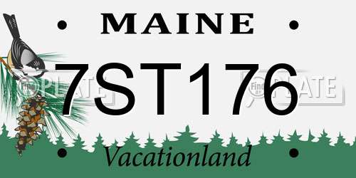 7ST176 Maine License Plate