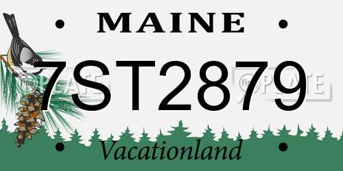 7ST2879 Maine License Plate