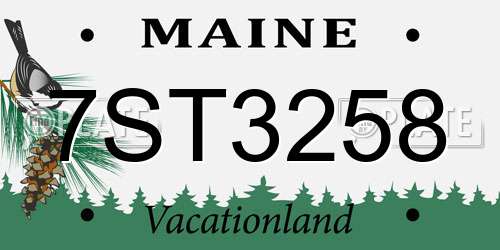 7ST3258 Maine License Plate