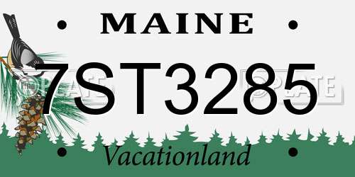 7ST3285 Maine License Plate