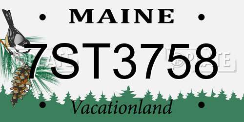 7ST3758 Maine License Plate