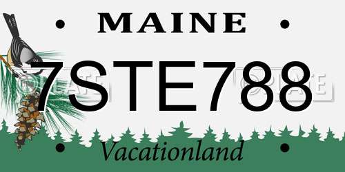7STE788 Maine License Plate
