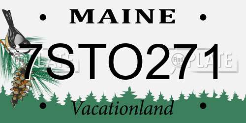 7STO271 Maine License Plate
