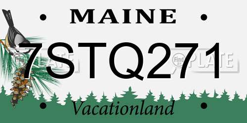 7STQ271 Maine License Plate