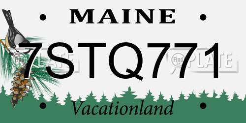 7STQ771 Maine License Plate