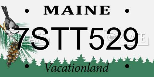 7STT529 Maine License Plate