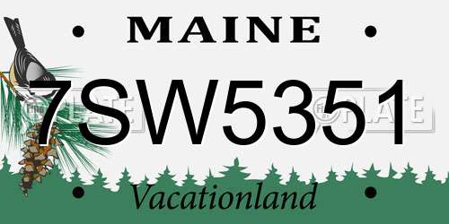 7SW5351 Maine License Plate