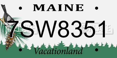 7SW8351 Maine License Plate