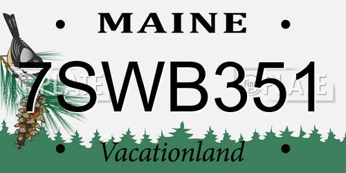 7SWB351 Maine License Plate