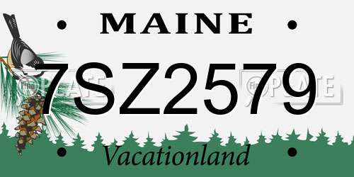 7SZ2579 Maine License Plate