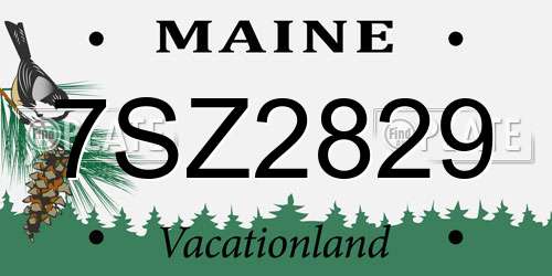 7SZ2829 Maine License Plate