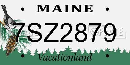 7SZ2879 Maine License Plate