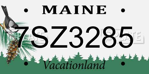 7SZ3285 Maine License Plate