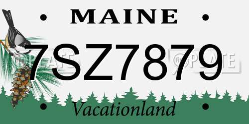 7SZ7879 Maine License Plate