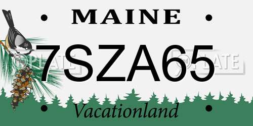 7SZA65 Maine License Plate