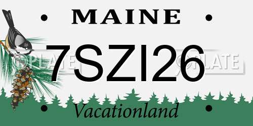 7SZI26 Maine License Plate