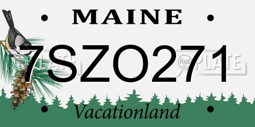 7SZO271 Maine License Plate