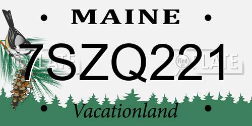 7SZQ221 Maine License Plate