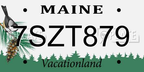 7SZT879 Maine License Plate
