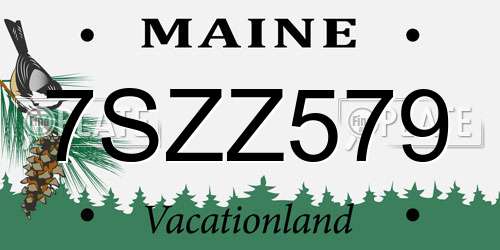 7SZZ579 Maine License Plate
