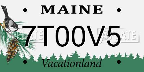 7T00V5 Maine License Plate