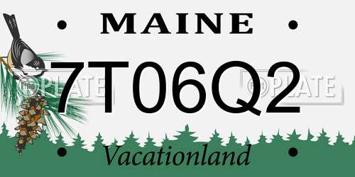 7T06Q2 Maine License Plate