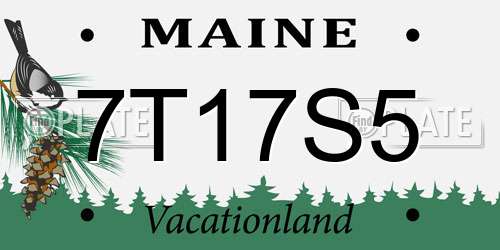 7T17S5 Maine License Plate