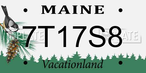 7T17S8 Maine License Plate