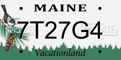 7T27G4 Maine License Plate
