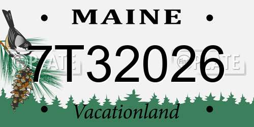 7T32026 Maine License Plate