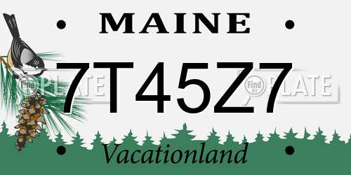 7T45Z7 Maine License Plate