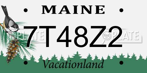 7T48Z2 Maine License Plate
