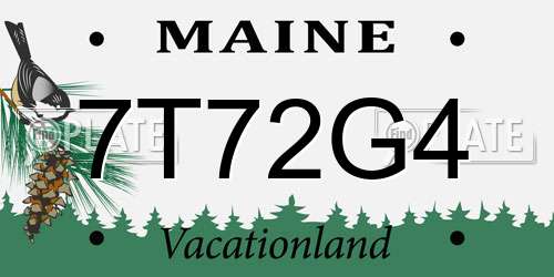 7T72G4 Maine License Plate