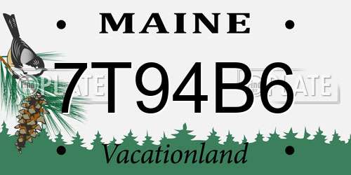 7T94B6 Maine License Plate