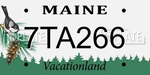 7TA266 Maine License Plate