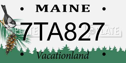 7TA827 Maine License Plate