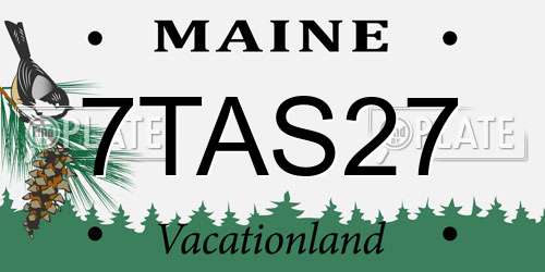 7TAS27 Maine License Plate